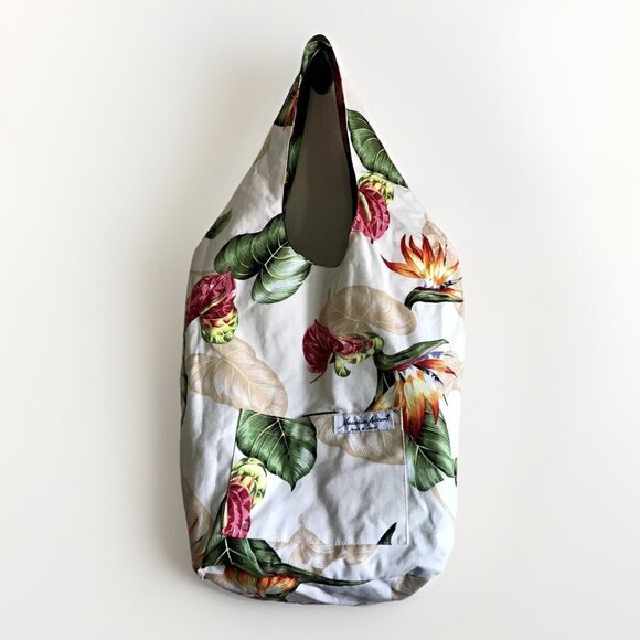 Hawaiian Accent Reversible Large Tote Tropical Shoulder Bag Made In Hawaii USA - Picture 2 of 7